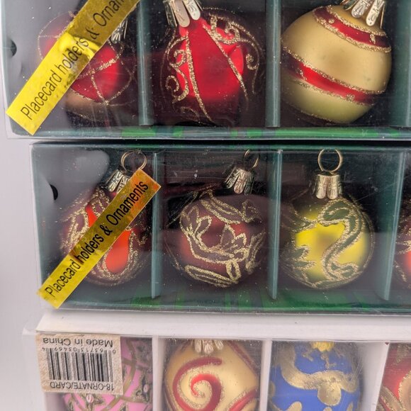 🎄 Set of 18 Vintage-Style Glass Ornaments - Card holders - Kurt Adler - Picture 2 of 12